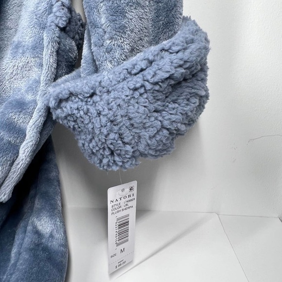 Natori Soft Plush Sherpa Robe Blue M NWT - Picture 3 of 9